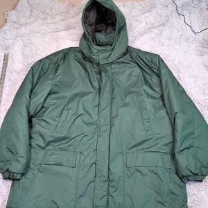 Jack Frost Jacket Mens 4X Green Parka Removable Hood Zip Up Warm Cozy Pockets
